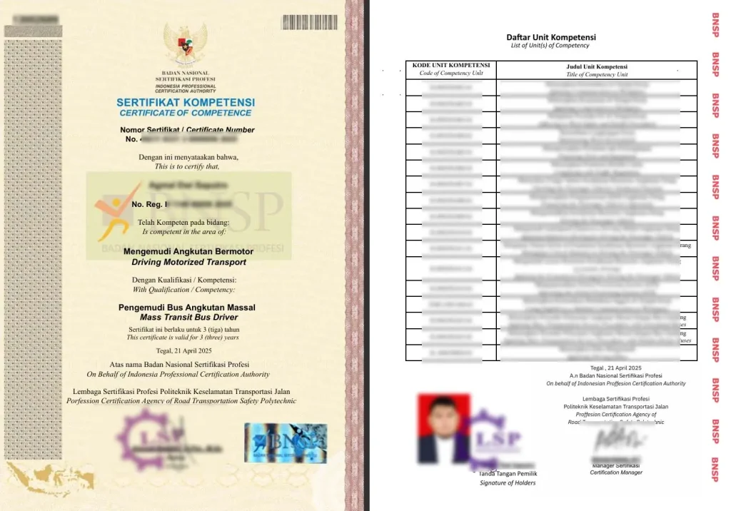 contoh sertifikat bnsp driver
