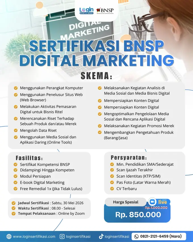 Sertifikasi BNSP Digital Marketing Mei 2026