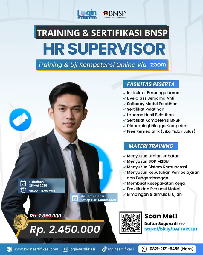 Sertifikasi BNSP HR Supervisor Mei 2026