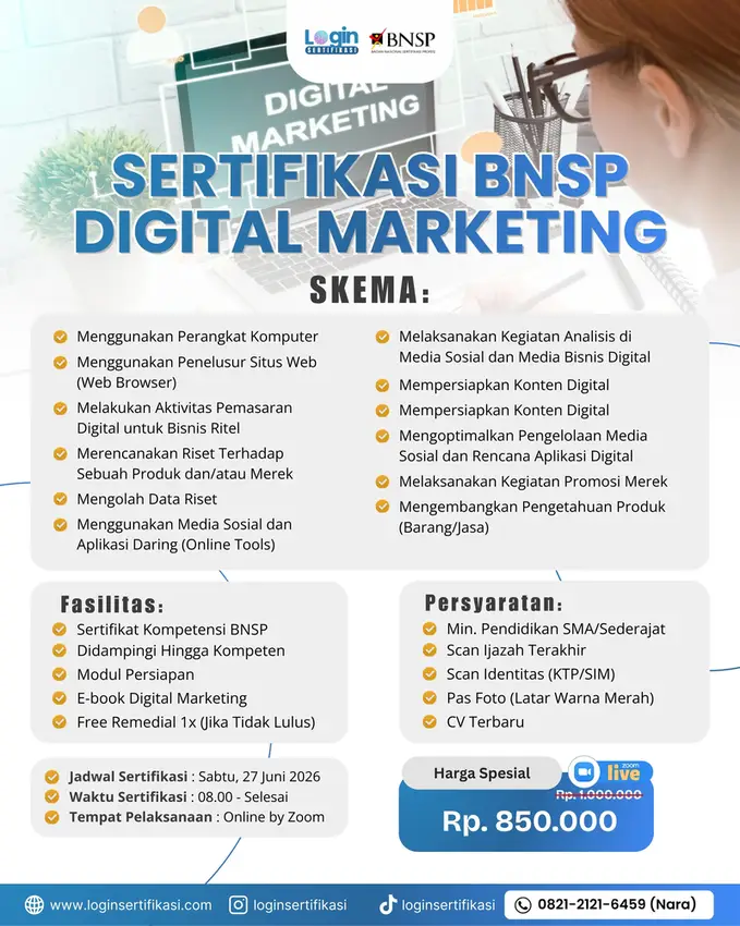 Sertifikasi Digital Marketing 27 Juni 2026